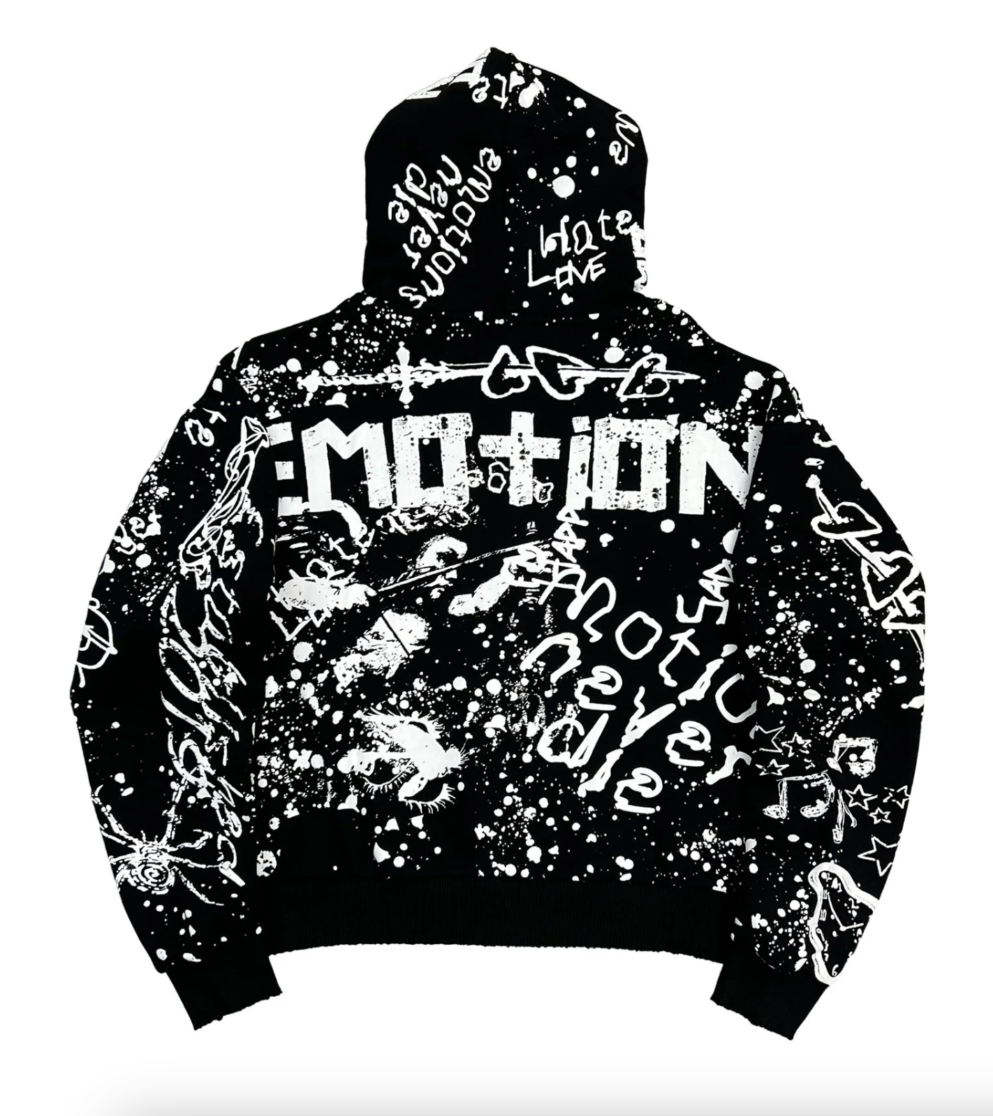Mixed Emotion Black “Graffiti” Zip Hoodie | Graphic Streetwear Hoodie