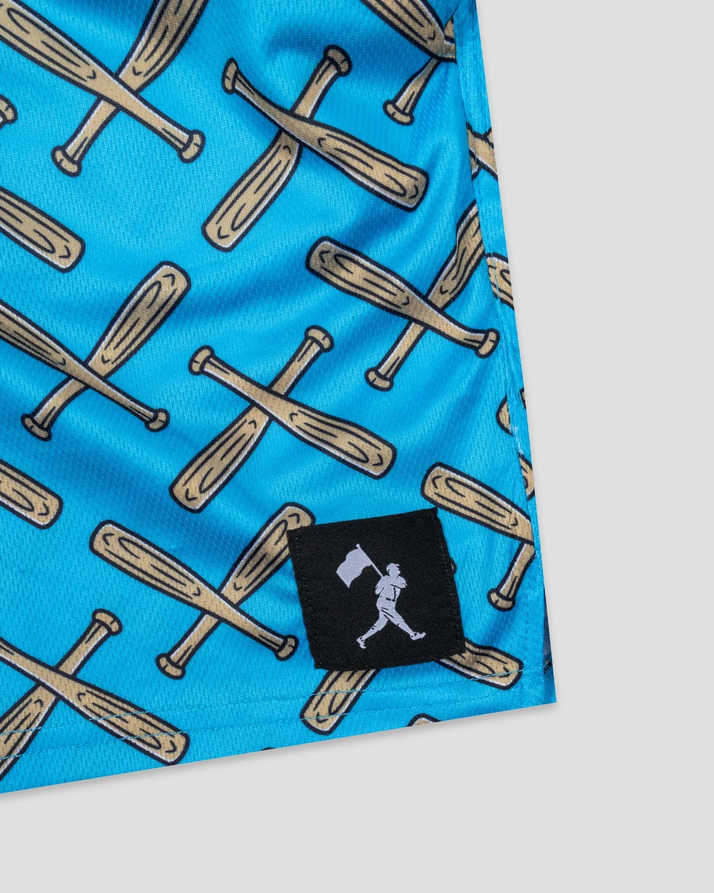 Baseballism Heavy Hitters Diamond Air Mesh Shorts  close up logo