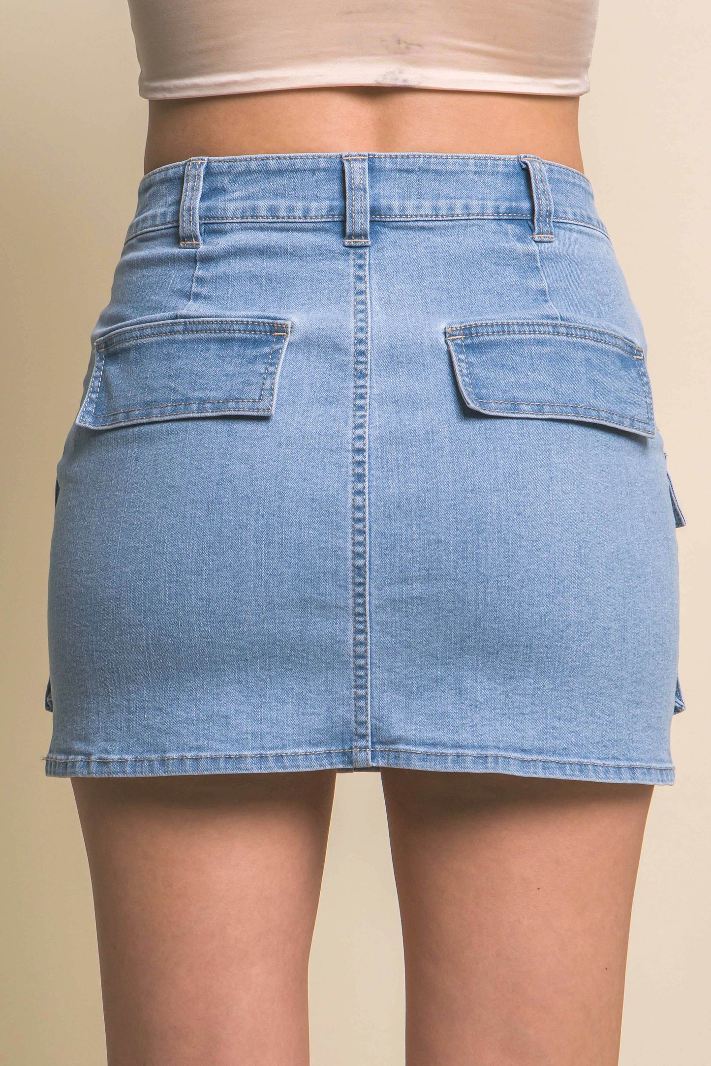 Cargo Denim Skirt