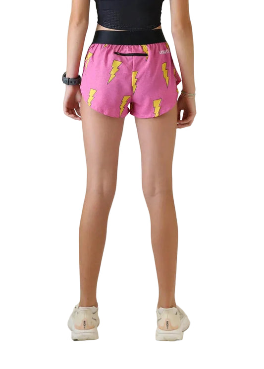 ChicknLegs Pink Bolts 1.5” Split Shorts back view