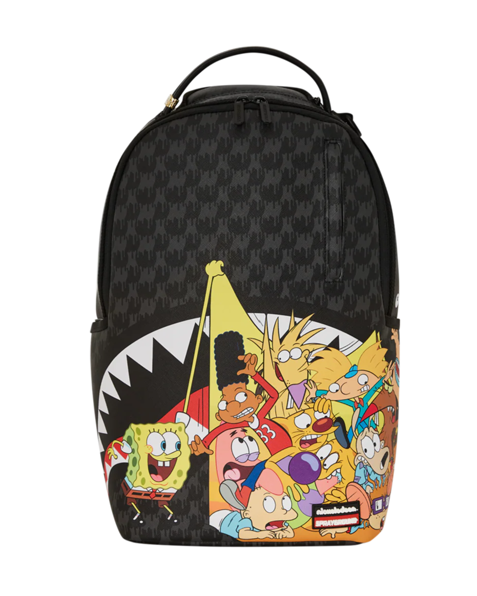 Backpack with cartoon character design on a white background