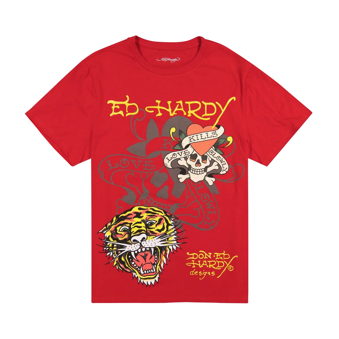 Ed Hardy Tiger Skull Tattoo Tee front view