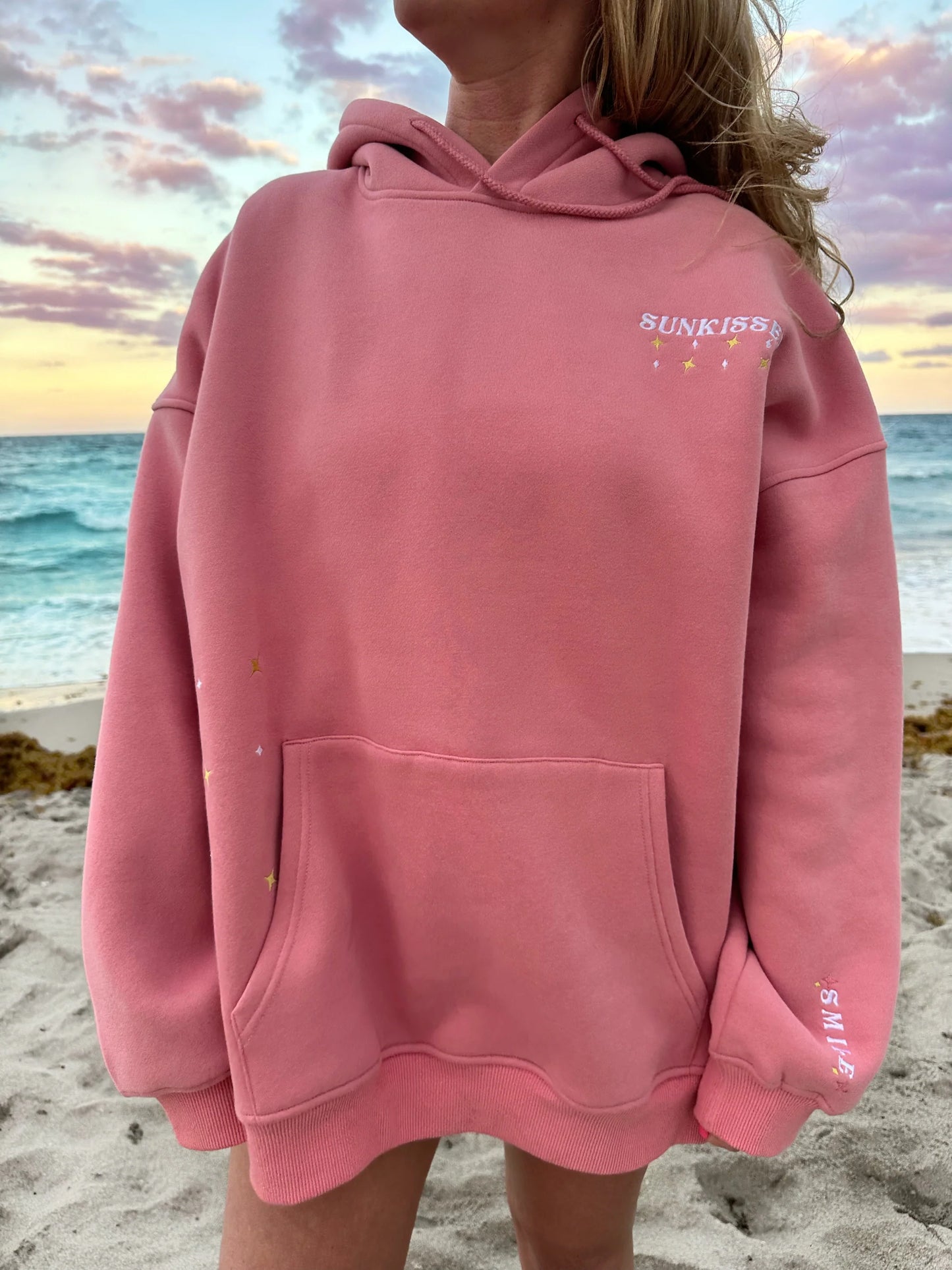 Sunkissed Coconut Embroidered Van Hoodie front view