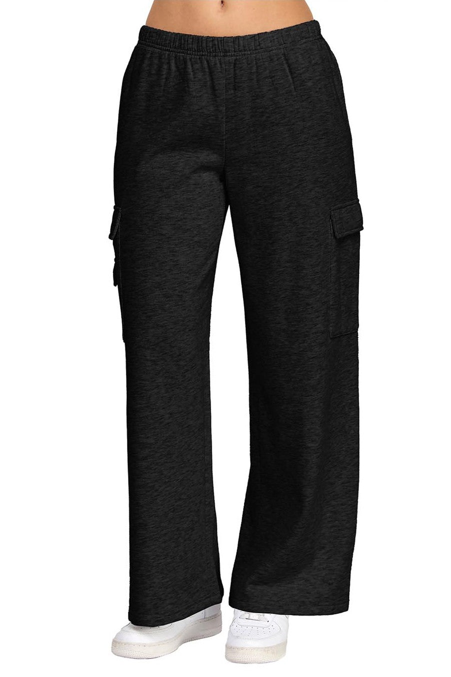 Women's Fleece Wide Leg Cargo Sweatpants