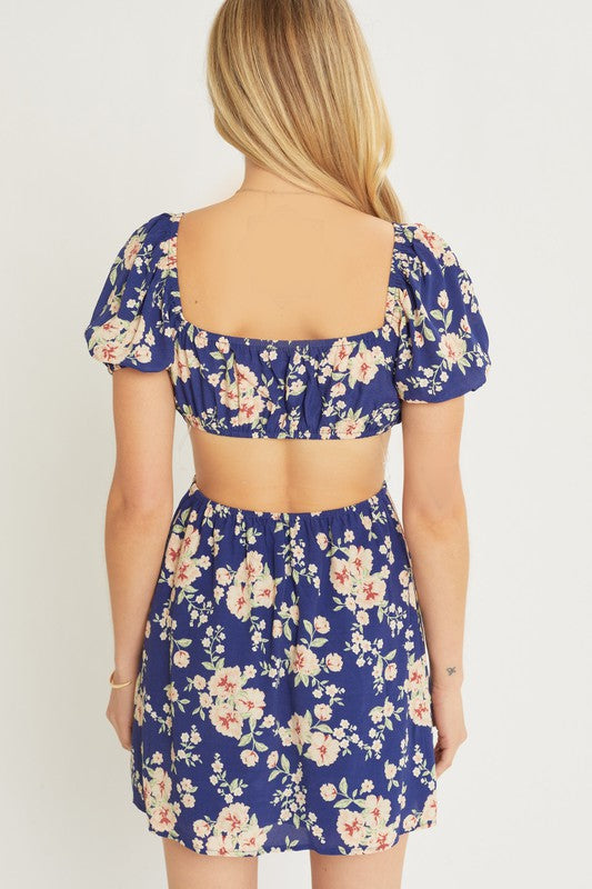 Cutout Floral Dress