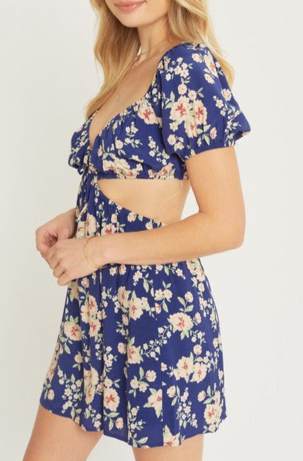 Cutout Floral Dress