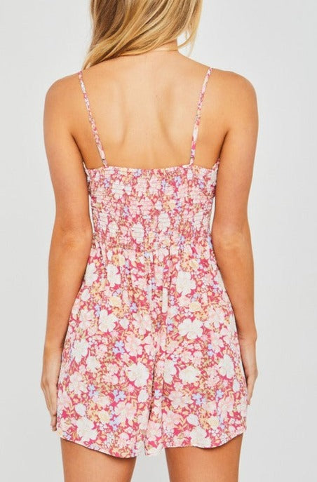 Floral Tie Front Romper