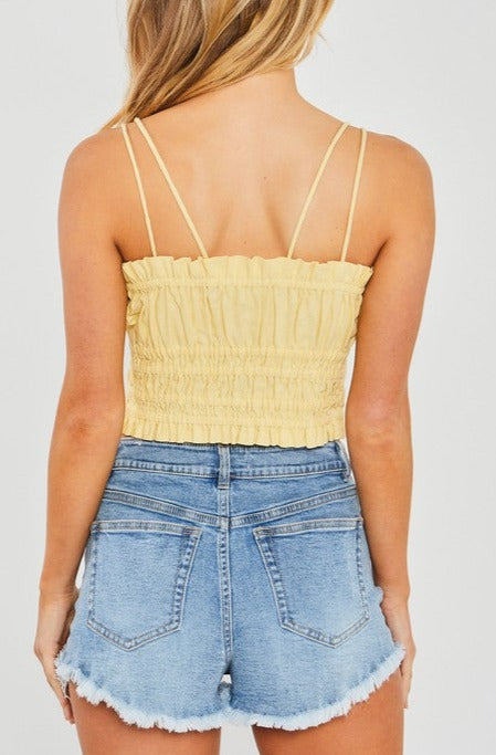 Smocked Ruched Crop
