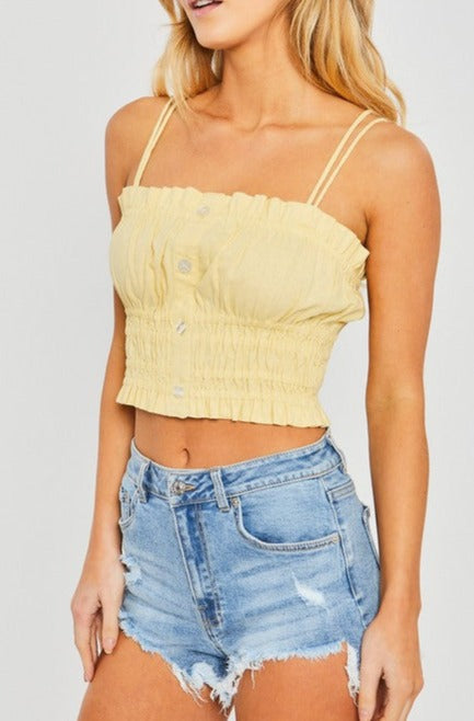 Smocked Ruched Crop