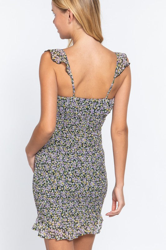 Smocked Floral Dress