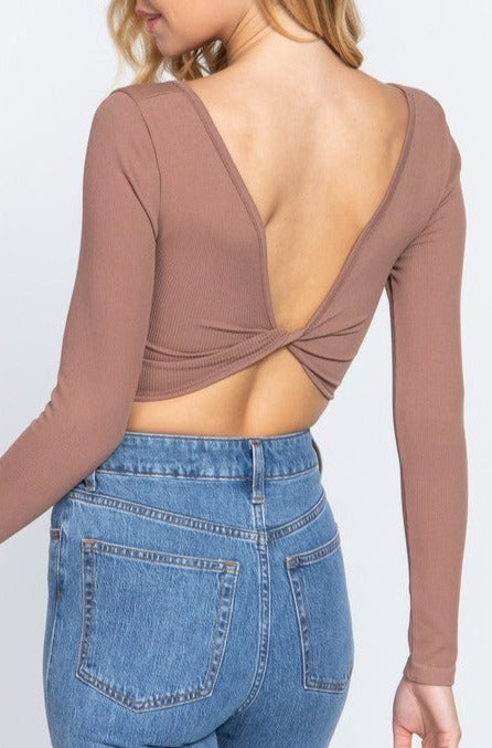 Twist Back Seamless Crop Top