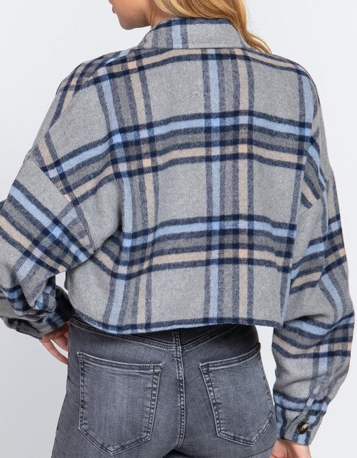 Plaid Cropped Shacket