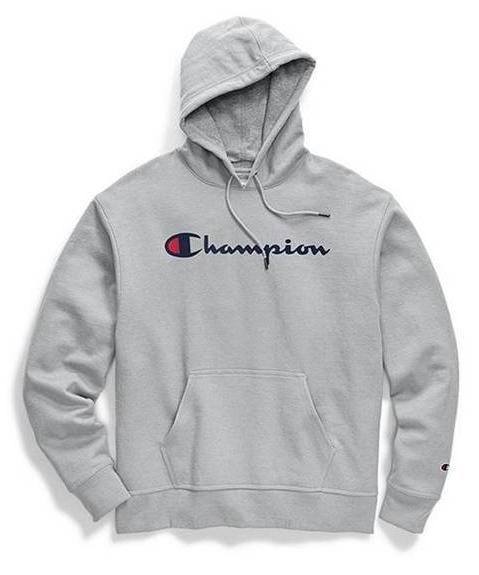 Men's Champion Script Logo Powerblend® Pullover Hoodie front view