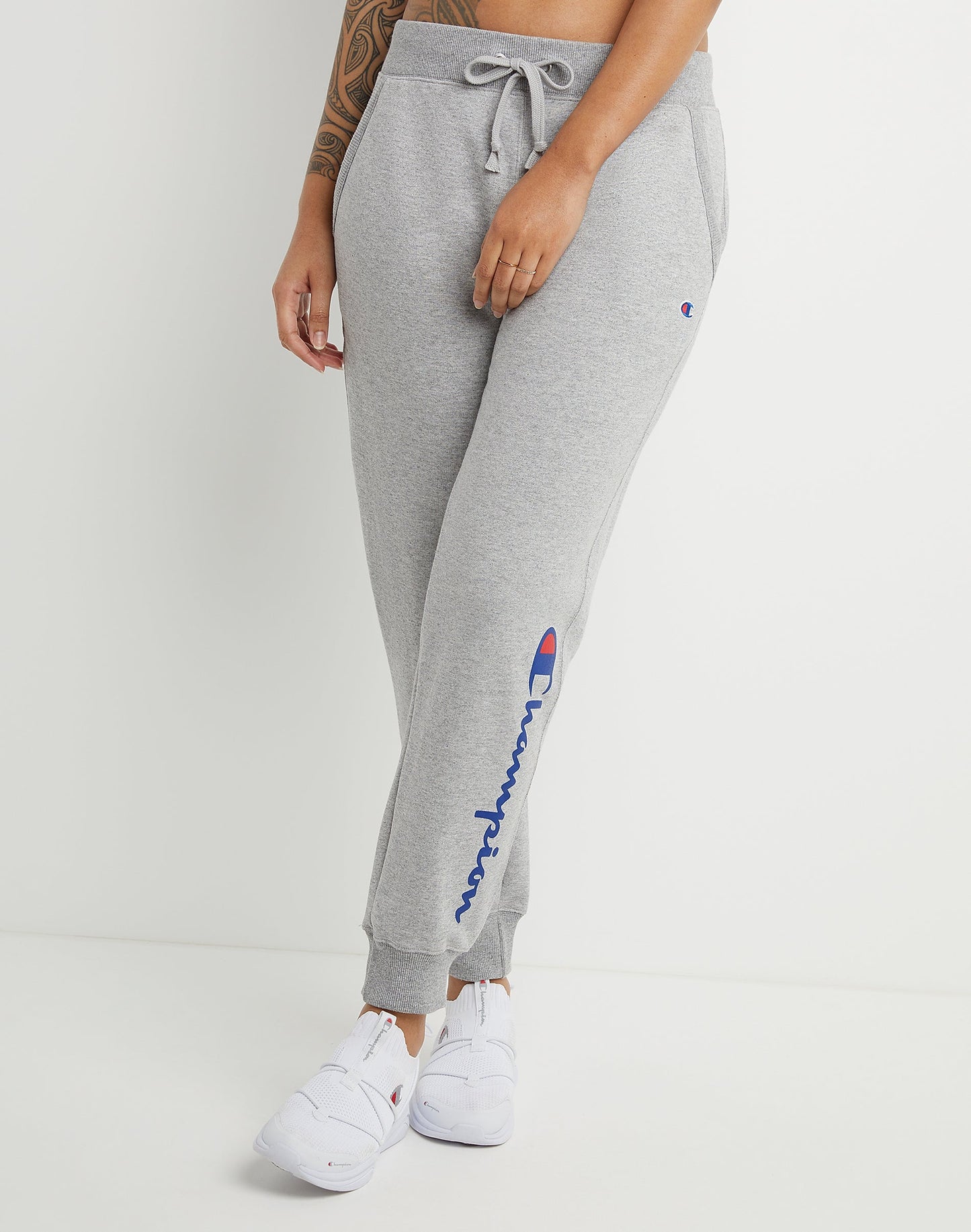 Women's Vertical Logo Powerblend® Fleece Joggers front view