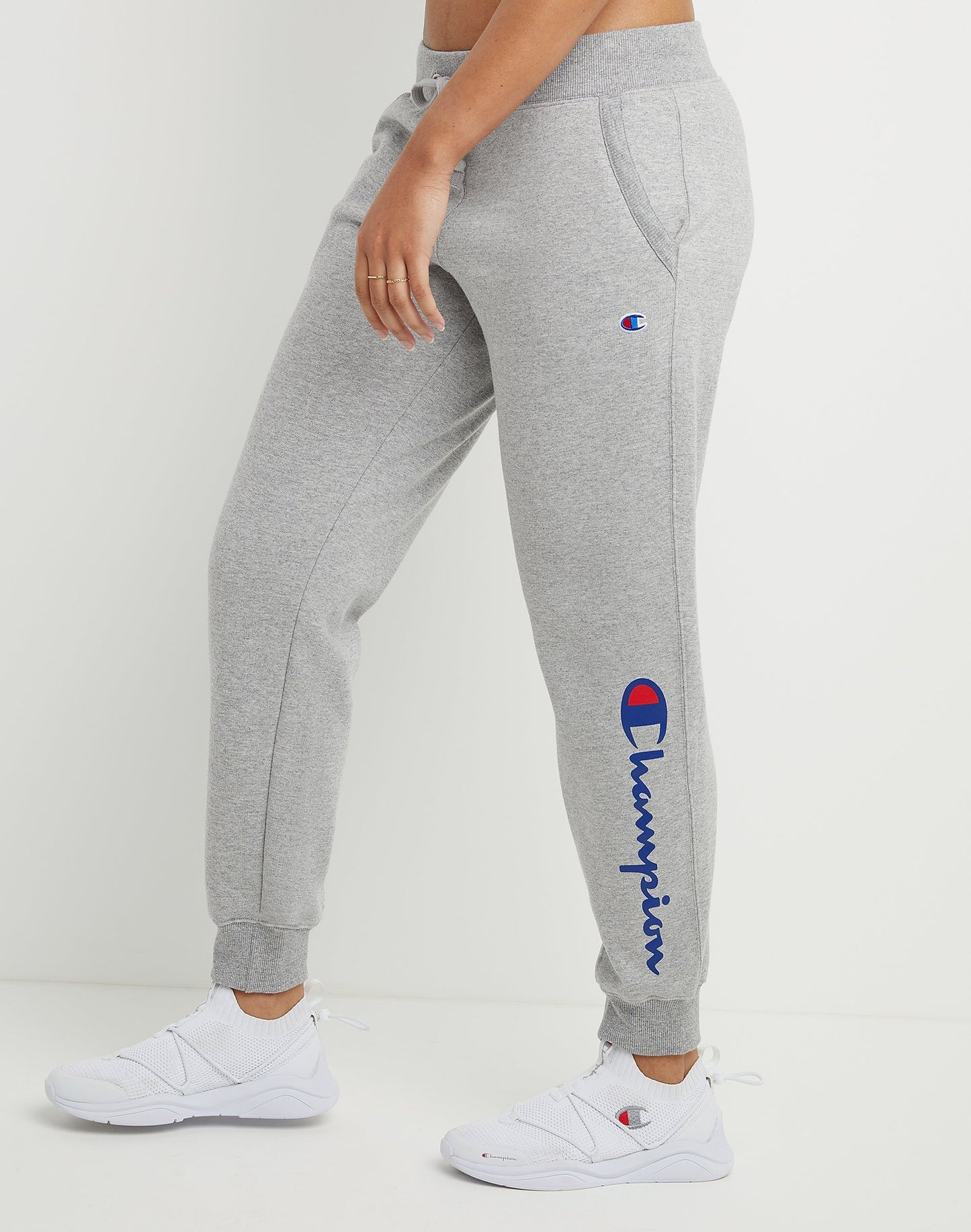 Women's Vertical Logo Powerblend® Fleece Joggers side view