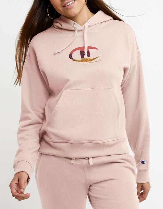 Women's Foil Colorblock Logo Hoodie front view