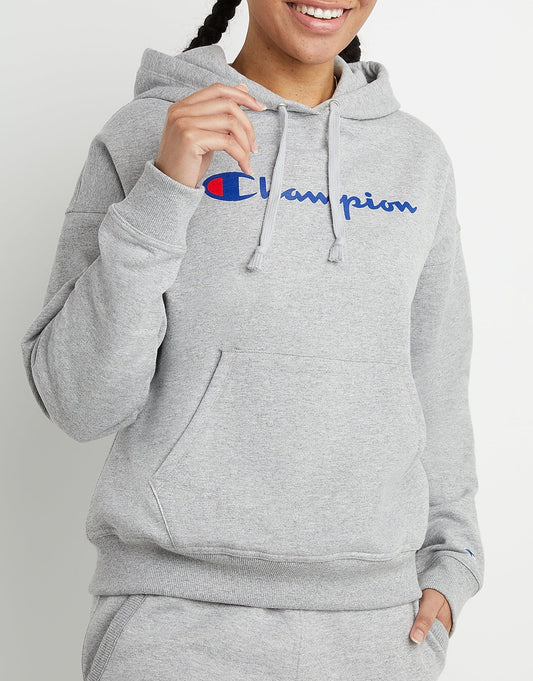 Women's Script Logo Powerblend Hoodie front view