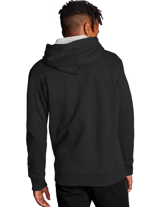 Champion Script Logo Powerblend® Pullover Hoodie back view