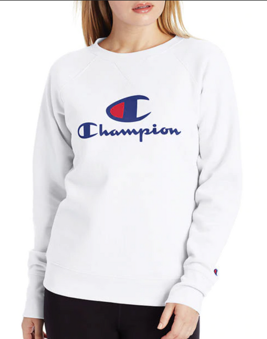 Women's C + Script Logo Powerblend® Fleece Crew front view