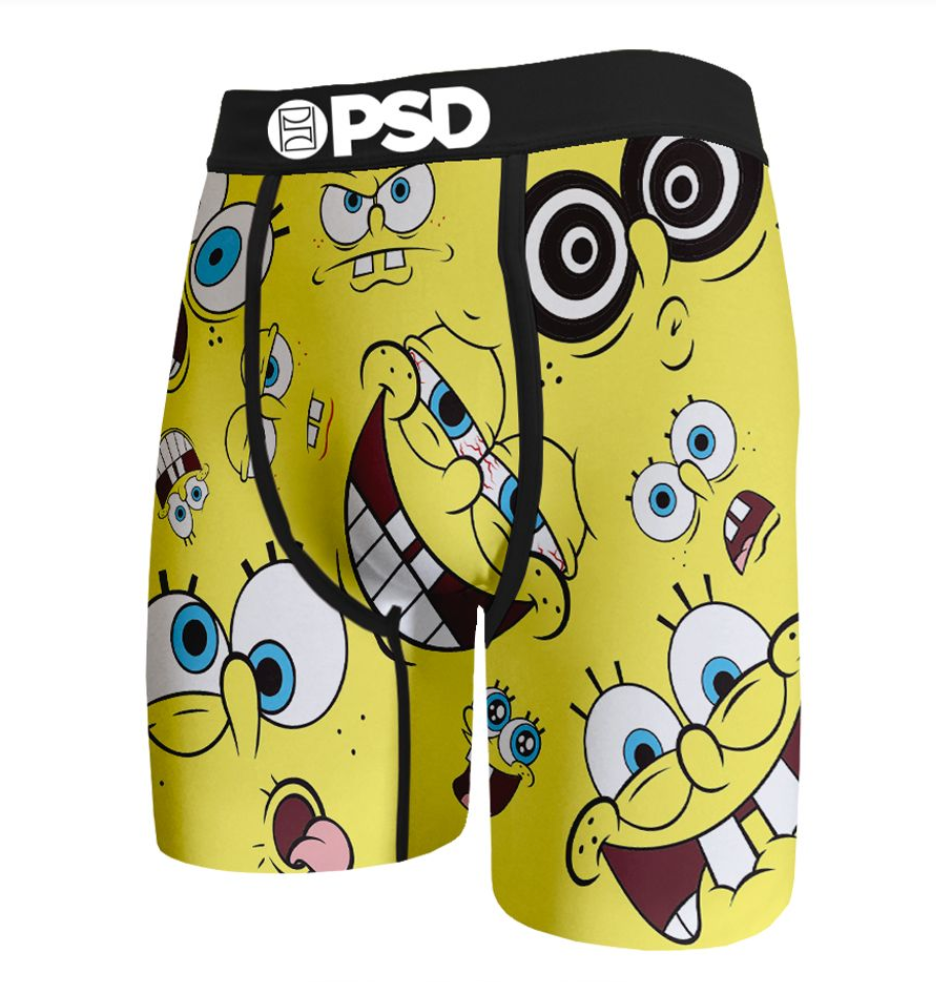 PSD Spongebob Faces Boxers front view
