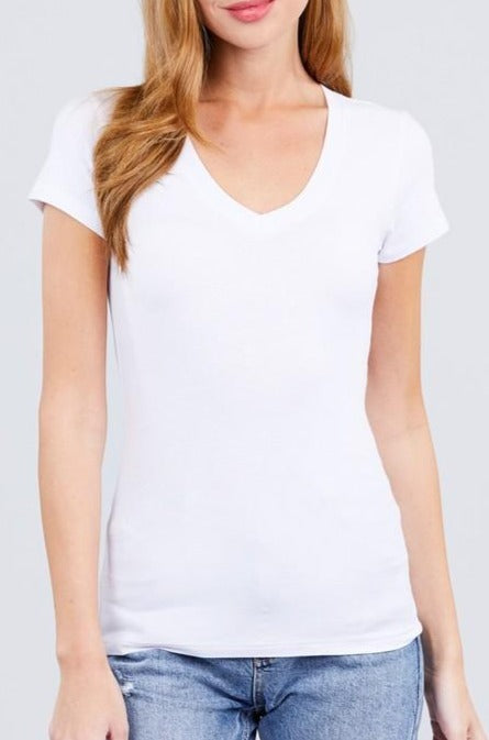 Solid V-Neck Tee