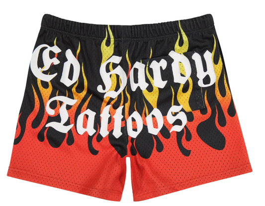 Ed Hardy Fire LKS Mesh Shorts back view