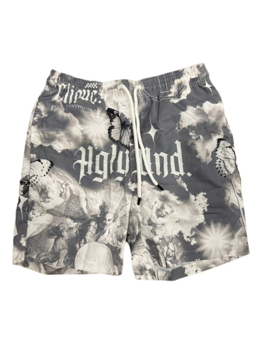 Graphic Nylon Shorts front view