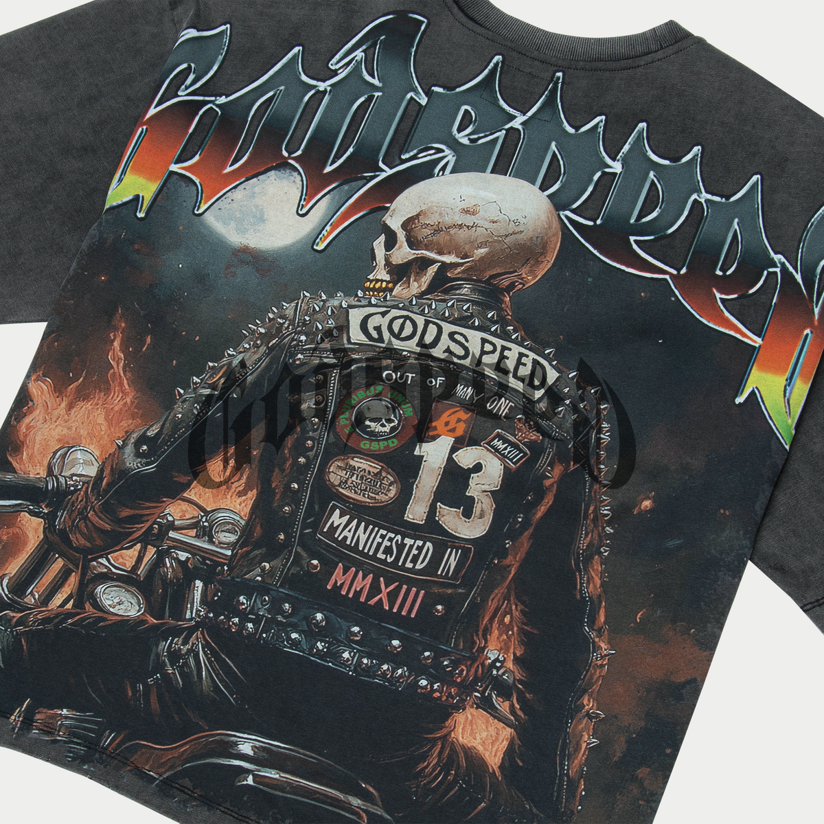 Godspeed Biker Nation Tee close up 