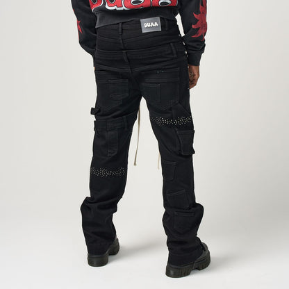 DUAA Memory black jeans back view streetwear fit