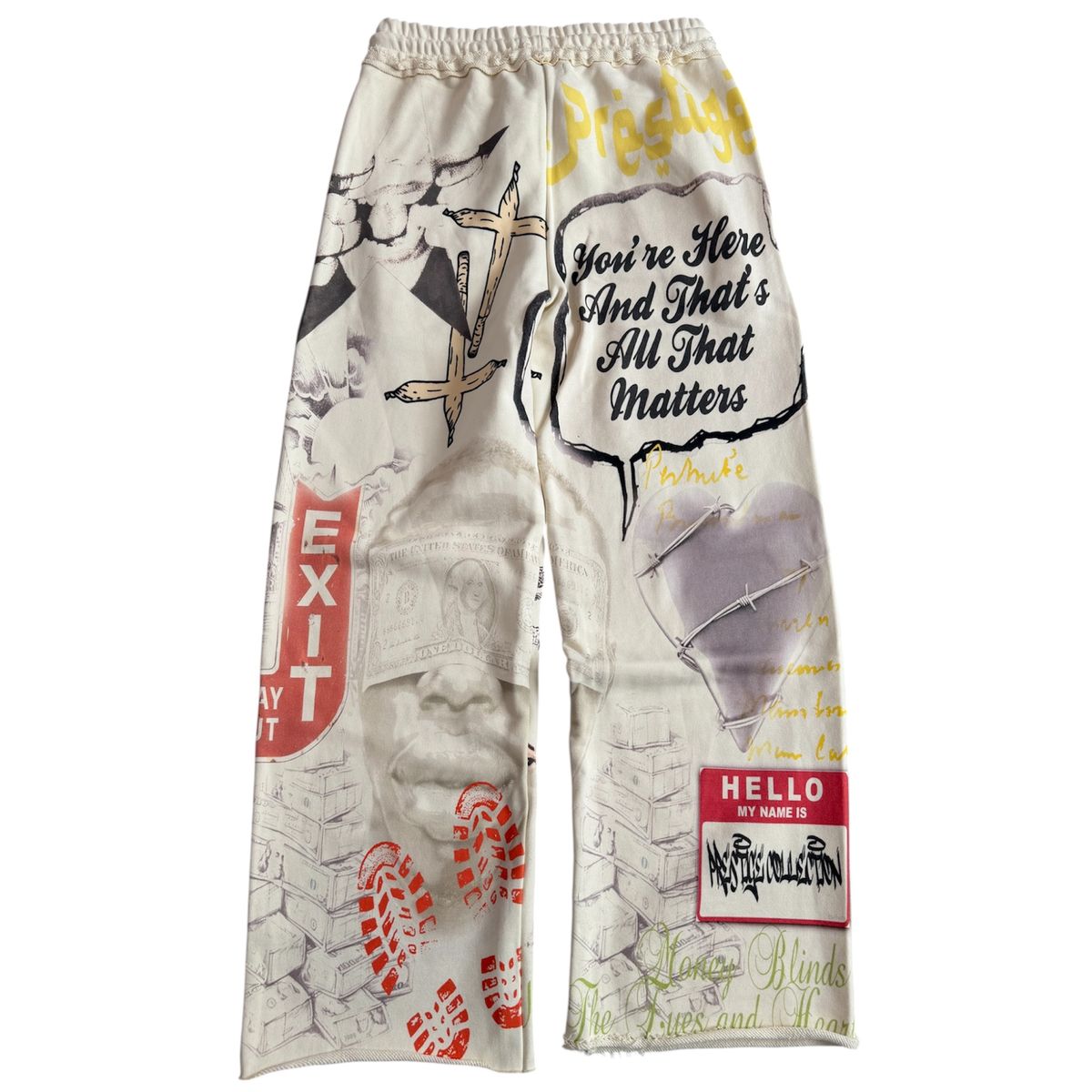 Prestige Money Power Respect Sweatpants back view statement graphic streetwear pants Epic Outfitters