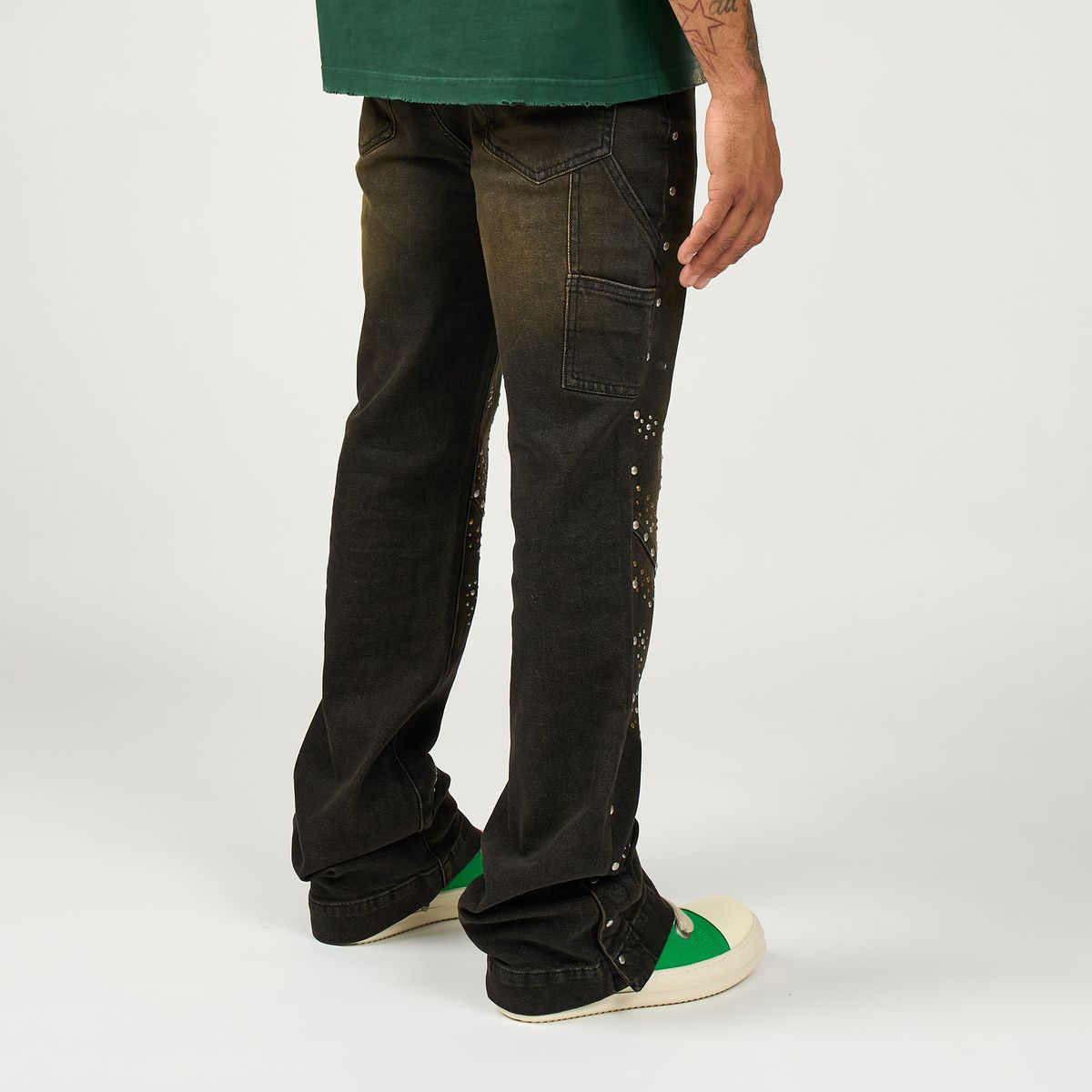 DUAA North washed denim jeans side angle stacked fit