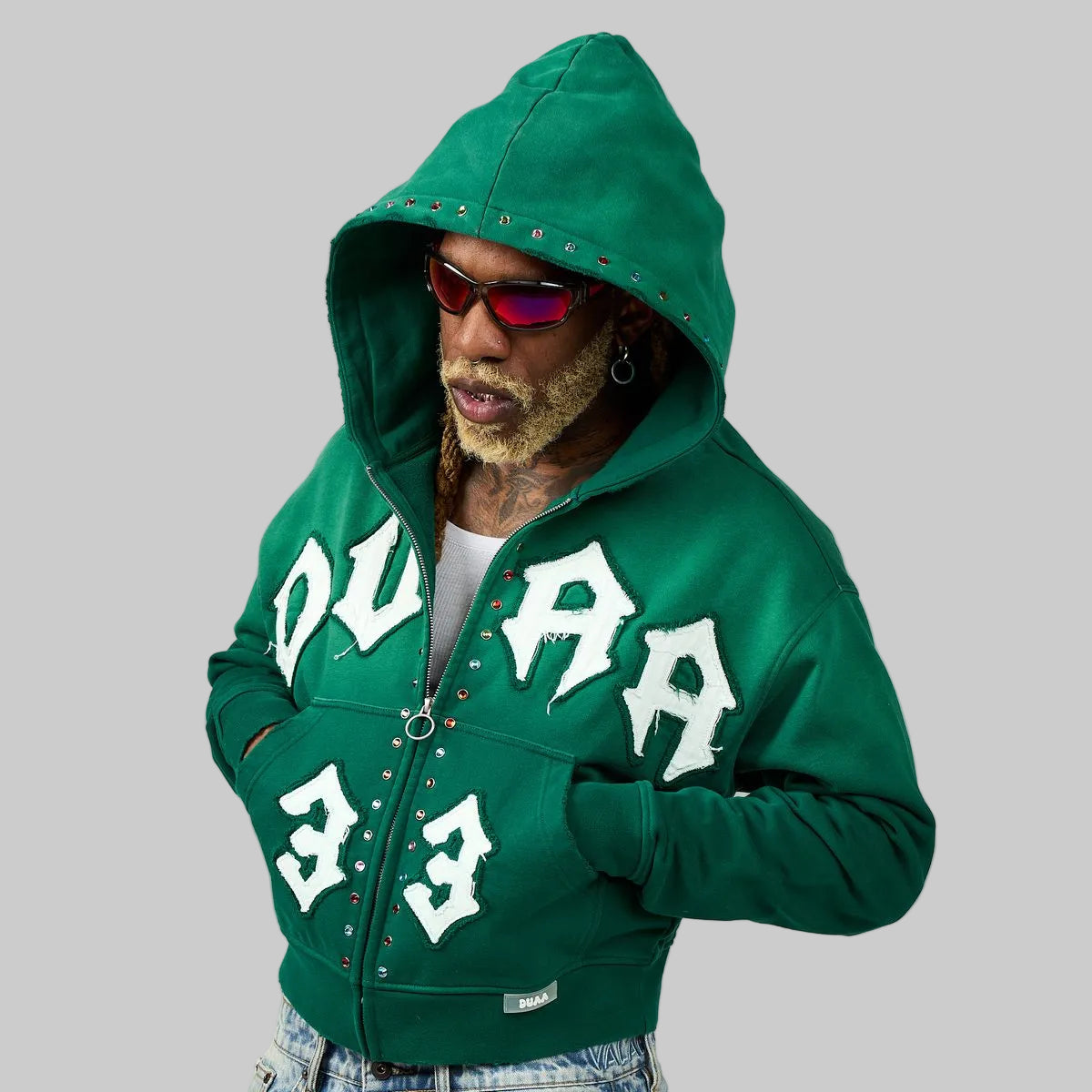 Duaa Master Green Hoodie front