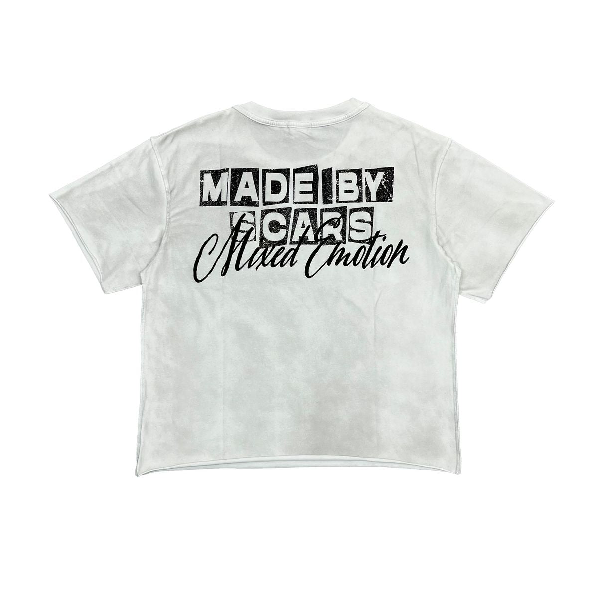 Mixed Emotion XIX cropped oversized t-shirt back Made By Scars graphic