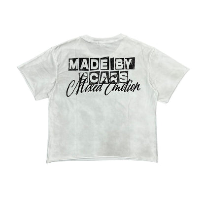 Mixed Emotion XIX cropped oversized t-shirt back Made By Scars graphic