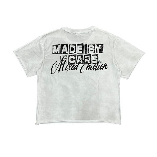 Mixed Emotion XIX cropped oversized t-shirt back Made By Scars graphic