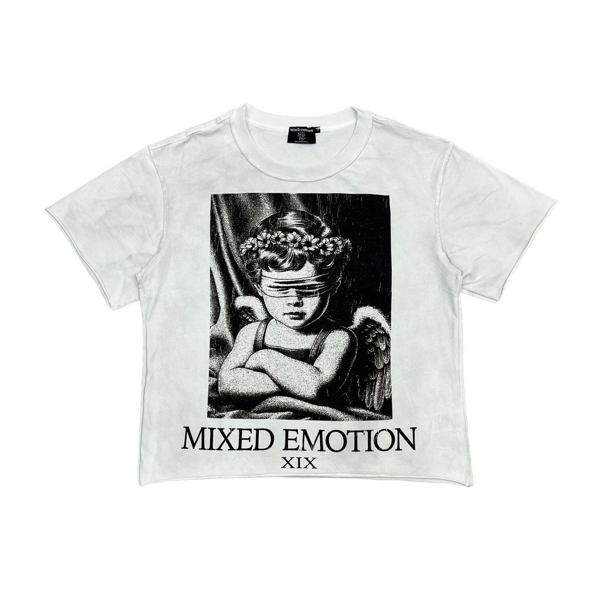 Mixed Emotion XIX oversized graphic tee front angel design