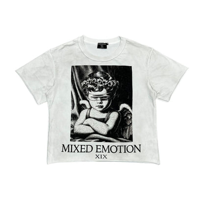 Mixed Emotion XIX oversized graphic tee front angel design