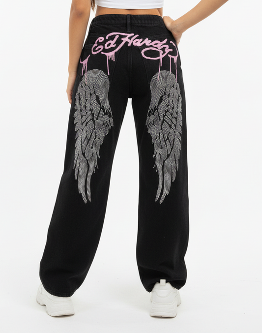 Ed Hardy Angel Wings Super Baggy Jeans back