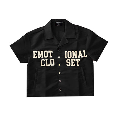 Mixed Emotion Black “Backyard” Nylon Shirt front
