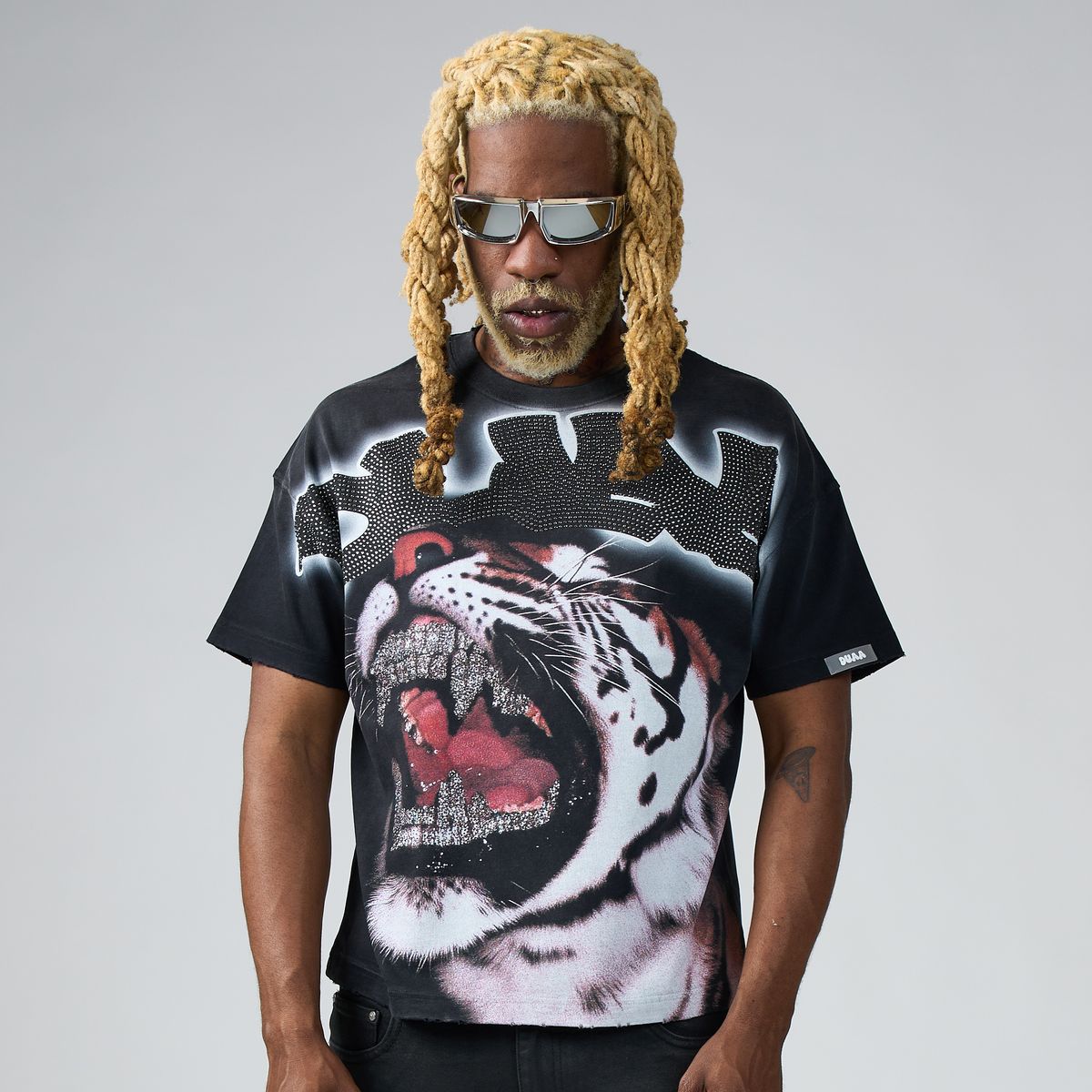Duaa Grill T-Shirt | Oversized Tiger Graphic Tee front