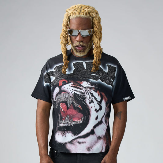 Duaa Grill T-Shirt | Oversized Tiger Graphic Tee front