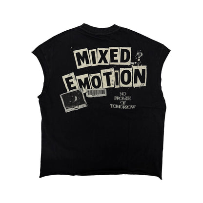 Mixed Emotion “Newspaper” Sleeveless Tee back