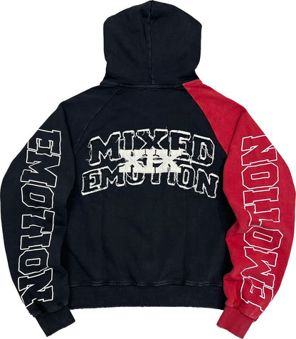 Mixed Emotion Red “Split Decision” Hoodie back