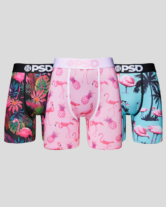 PSD 3 Pack - Flamingo Jungle Men's Boxer Briefs 3 pk