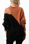 Color Block Cutout Sweater