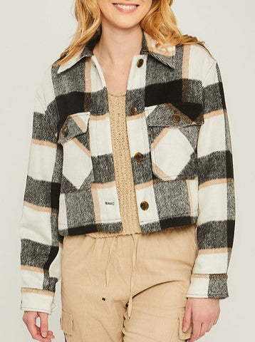 Plaid Button up Shacket