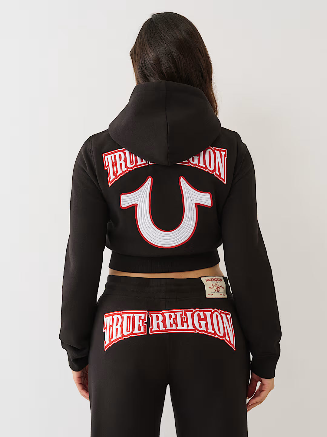 True Religion Embroidered Shrunken Zip Hoodie 