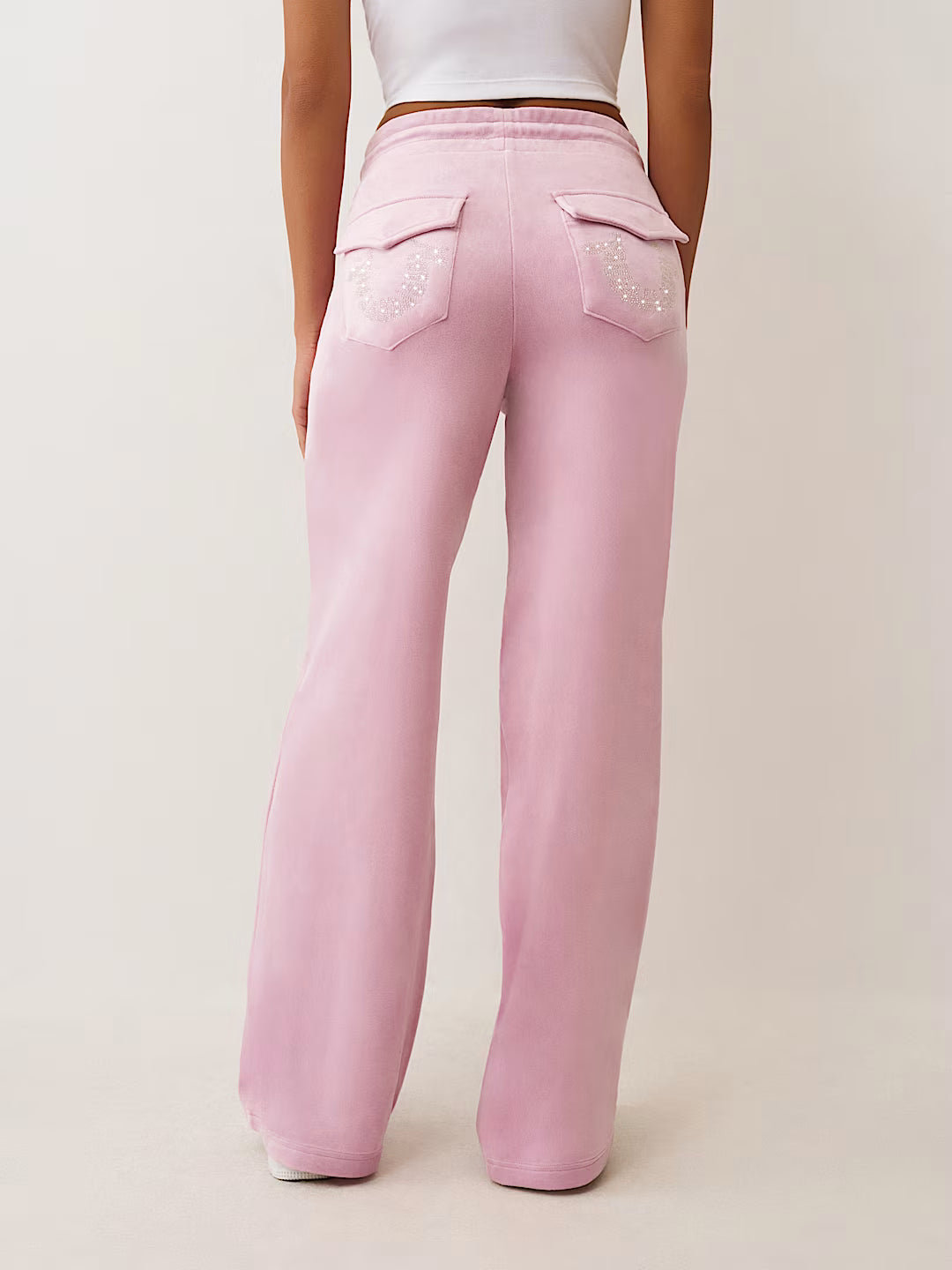 True Religion Crystal Horseshoe Velour Sweatpant