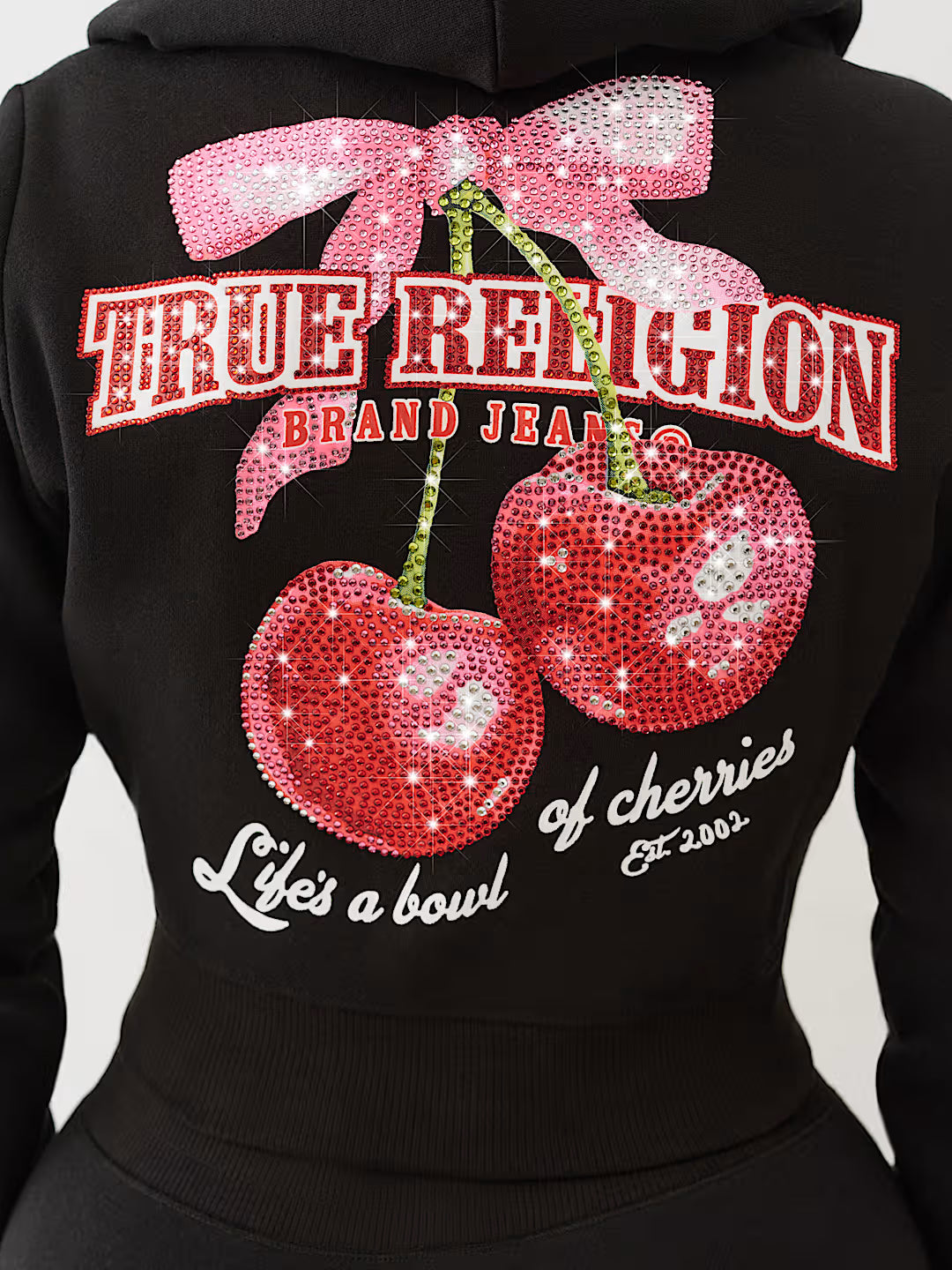 True Religion Cherry Shrunken Zip Hoodie