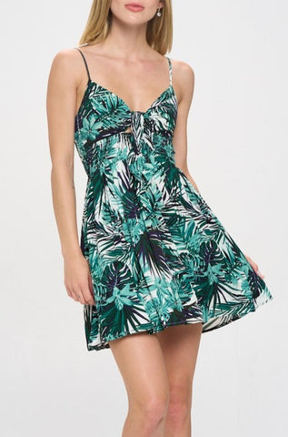 Tropical Tie Front Dress